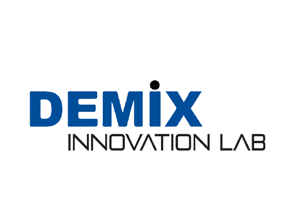 A logo with the written text Demix Innolab, that represents the business incubator and accelerator